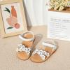 imageFlaryzone Girls Sandals Open Toe Summer Flats Dress Sandals Shoes ToddlerLittle KidFa35white