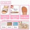 imageFlaryzone Girls Sandals Open Toe Summer Flats Dress Sandals Shoes ToddlerLittle KidFa35white