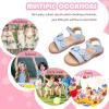 imageFlaryzone Girls Sandals Open Toe Summer Flats Dress Sandals Shoes ToddlerLittle KidFa37blue