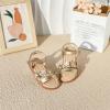 imageFlaryzone Girls Sandals Open Toe Summer Flats Dress Sandals Shoes ToddlerLittle KidFa37gold