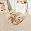imageFlaryzone Girls Sandals Open Toe Summer Flats Dress Sandals Shoes ToddlerLittle KidFa37gold