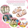 imageFlaryzone Girls Sandals Open Toe Summer Flats Dress Sandals Shoes ToddlerLittle KidFa37pink