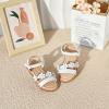 imageFlaryzone Girls Sandals Open Toe Summer Flats Dress Sandals Shoes ToddlerLittle KidFa37white