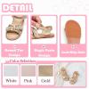 imageFlaryzone Girls Sandals Open Toe Summer Flats Dress Sandals Shoes ToddlerLittle KidFa40gold
