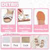 imageFlaryzone Girls Sandals Open Toe Summer Flats Dress Sandals Shoes ToddlerLittle KidFa40white