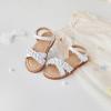 imageFlaryzone Girls Sandals Open Toe Summer Flats Dress Sandals Shoes ToddlerLittle KidFa40white