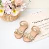 imageFlaryzone Girls Sandals Open Toe Summer Flats Dress Sandals Shoes ToddlerLittle KidFa50gold