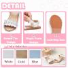 imageFlaryzone Girls Sandals Open Toe Summer Flats Dress Sandals Shoes ToddlerLittle KidFa50white