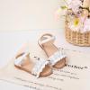 imageFlaryzone Girls Sandals Open Toe Summer Flats Dress Sandals Shoes ToddlerLittle KidFa50white