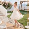imageFlaryzone Girls Sandals Open Toe Summer Flats Dress Sandals Shoes ToddlerLittle KidFm01gold