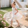 imageFlaryzone Girls Sandals Open Toe Summer Flats Dress Sandals Shoes ToddlerLittle KidFm01gold