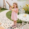 imageFlaryzone Girls Sandals Open Toe Summer Flats Dress Sandals Shoes ToddlerLittle KidFm01pink