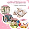 imageFlaryzone Girls Sandals Open Toe Summer Flats Dress Sandals Shoes ToddlerLittle KidFm01white