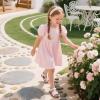 imageFlaryzone Girls Sandals Open Toe Summer Flats Dress Sandals Shoes ToddlerLittle KidFm01white