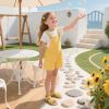 imageFlaryzone Girls Sandals Open Toe Summer Flats Dress Sandals Shoes ToddlerLittle KidFm01yellow