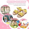 imageFlaryzone Girls Sandals Open Toe Summer Flats Dress Sandals Shoes ToddlerLittle KidFm01yellow