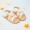 imageFlaryzone Girls Sandals Open Toe Summer Flats Dress Sandals Shoes ToddlerLittle KidFm05white