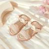 imageFlaryzone Girls Sandals Open Toe Summer Flats Dress Sandals Shoes ToddlerLittle KidFm06nude