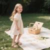 imageFlaryzone Girls Sandals Open Toe Summer Flats Dress Sandals Shoes ToddlerLittle KidFm06nude