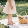 imageFlaryzone Girls Sandals Open Toe Summer Flats Dress Sandals Shoes ToddlerLittle KidFm06nude