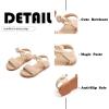 imageFlaryzone Girls Sandals Open Toe Summer Flats Dress Sandals Shoes ToddlerLittle KidFm06nude