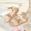imageFlaryzone Girls Sandals Open Toe Summer Flats Dress Sandals Shoes ToddlerLittle KidFm06nude
