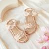 imageFlaryzone Girls Sandals Open Toe Summer Flats Dress Sandals Shoes ToddlerLittle KidFm06nude