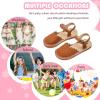 imageFlaryzone Girls Sandals Summer Flats Dress Sandals Shoes ToddlerLittle KidFa31brown