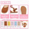 imageFlaryzone Girls Sandals Summer Flats Dress Sandals Shoes ToddlerLittle KidFa31brown