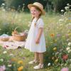 imageFlaryzone Girls Sandals Summer Flats Dress Sandals Shoes ToddlerLittle KidFa31white