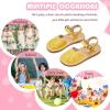 imageFlaryzone Girls Sandals Summer Flats Dress Sandals Shoes ToddlerLittle KidFa31yellow