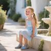 imageFlaryzone Girls Sandals Summer Flats Dress Sandals Shoes ToddlerLittle KidFa32blue