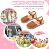 imageFlaryzone Girls Sandals Summer Flats Dress Sandals Shoes ToddlerLittle KidFa32brown