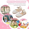 imageFlaryzone Girls Sandals Summer Flats Dress Sandals Shoes ToddlerLittle KidFa32white
