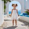 imageFlaryzone Girls Sandals Summer Flats Dress Sandals Shoes ToddlerLittle KidFa32white