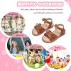 imageFlaryzone Girls Sandals Summer Flats Dress Sandals Shoes ToddlerLittle KidFa34brown