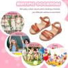 imageFlaryzone Girls Sandals Summer Flats Dress Sandals Shoes ToddlerLittle KidFa38brown