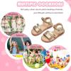 imageFlaryzone Girls Sandals Summer Flats Dress Sandals Shoes ToddlerLittle KidFa38gold