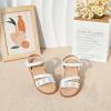 imageFlaryzone Girls Sandals Summer Flats Dress Sandals Shoes ToddlerLittle KidFa38white