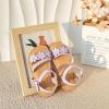 imageFlaryzone Girls Sandals Summer Flats Dress Sandals Shoes ToddlerLittle KidFa39purple