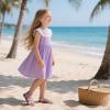 imageFlaryzone Girls Sandals Summer Flats Dress Sandals Shoes ToddlerLittle KidFa39purple