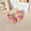 imageFlaryzone Girls Sandals Summer Flats Dress Sandals Shoes ToddlerLittle KidFa39rose Red