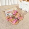 imageFlaryzone Girls Sandals Summer Flats Dress Sandals Shoes ToddlerLittle KidFa39rose Red