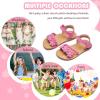 imageFlaryzone Girls Sandals Summer Flats Dress Sandals Shoes ToddlerLittle KidFa39rose Red