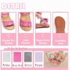 imageFlaryzone Girls Sandals Summer Flats Dress Sandals Shoes ToddlerLittle KidFa39rose Red