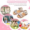 imageFlaryzone Girls Sandals Summer Flats Dress Sandals Shoes ToddlerLittle KidFa39silver