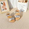 imageFlaryzone Girls Sandals Summer Flats Dress Sandals Shoes ToddlerLittle KidFa39silver