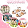 imageFlaryzone Girls Sandals Summer Flats Dress Sandals Shoes ToddlerLittle KidFa39white
