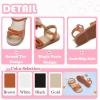 imageFlaryzone Girls Sandals Summer Flats Dress Sandals Shoes ToddlerLittle KidFr061brown