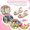imageFlaryzone Girls Sandals Summer Flats Dress Sandals Shoes ToddlerLittle KidFr061white